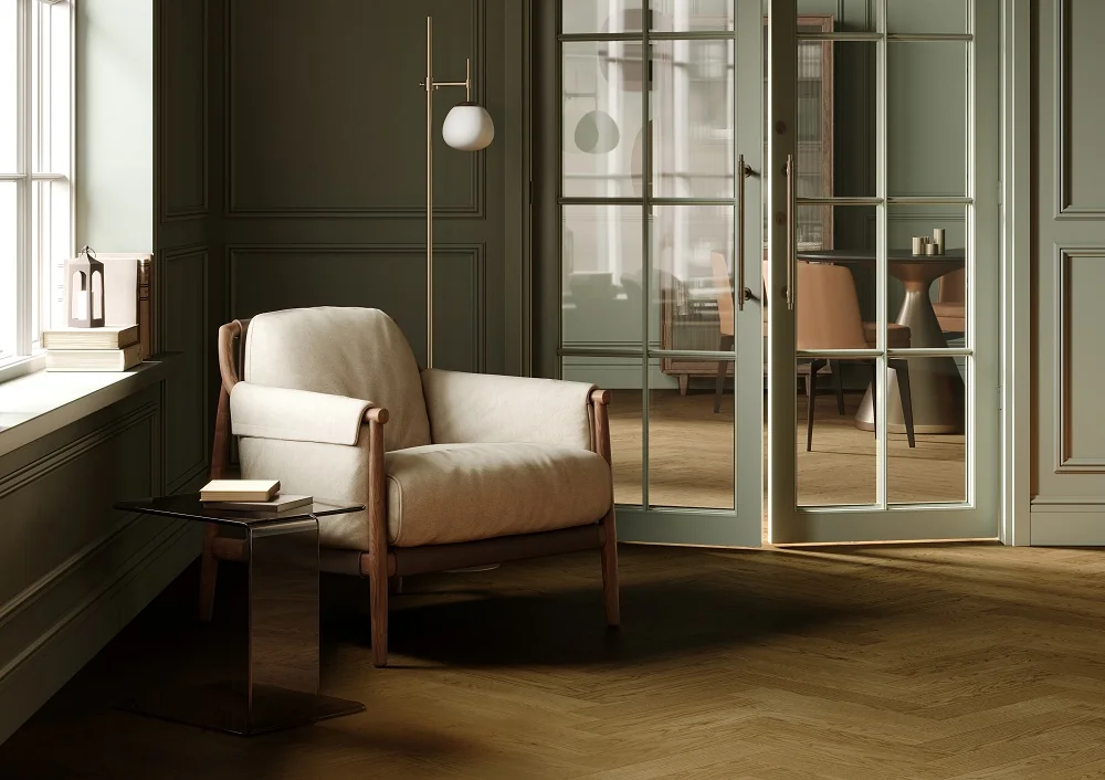 Кварцевый паркет Quartz Parquet Штучный паркет Дуб Кедровый Латте 44-1258-59 5/0,6 мм 